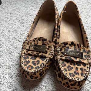 Vionic Sydney Leopard Pony Hair Loafers | Orthotic Comfort Flats Size 9.5